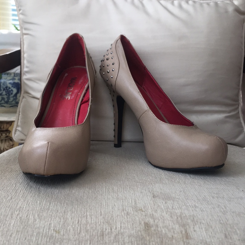 Madeline Girl Tan Heels with Studs